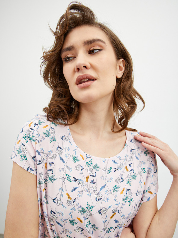 ZOOT.lab Světle růžová květovaná halenka ZOOT.lab Berenika