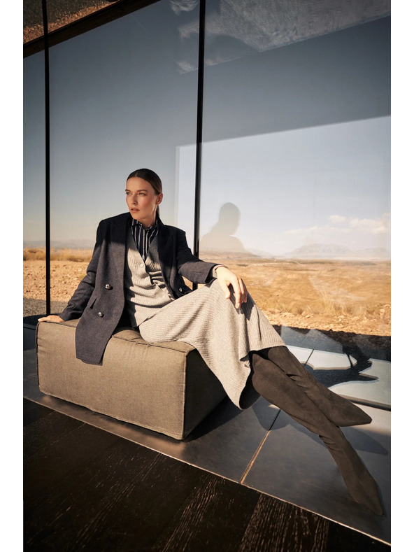 Moodo Tmavě modré dámské sako Moodo