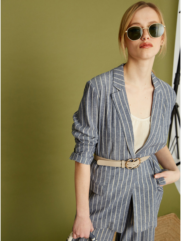 ZOOT.lab Šedomodré dámské pruhované sako ZOOT.lab Ursala