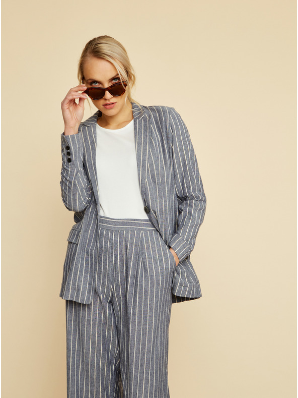 ZOOT.lab Šedomodré dámské pruhované sako ZOOT.lab Ursala