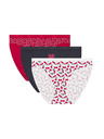 DIM DIM LES POCKETS COTTON SLIP 3x - Dámské bavlněné kalhotky 3 ks - černá - bílá - červená
