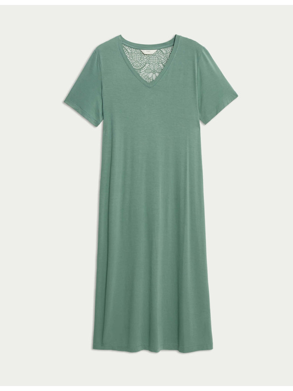Marks & Spencer Noční košile s krajkovou vložkou Marks & Spencer zelená