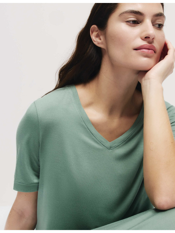 Marks & Spencer Noční košile s krajkovou vložkou Marks & Spencer zelená