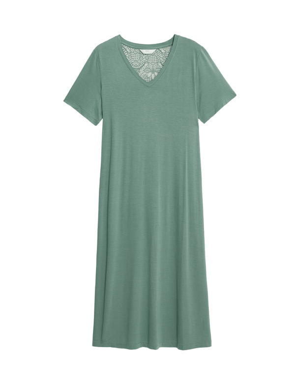 Marks & Spencer Noční košile s krajkovou vložkou Marks & Spencer zelená