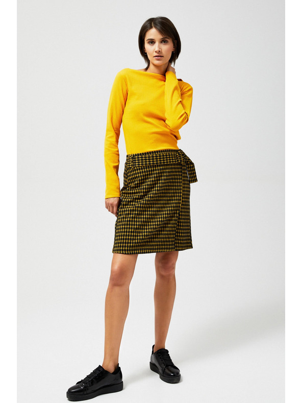 Moodo Černo-žlutá dámská kostkovaná sukně Moodo
