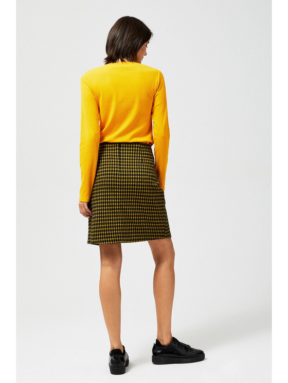 Moodo Černo-žlutá dámská kostkovaná sukně Moodo