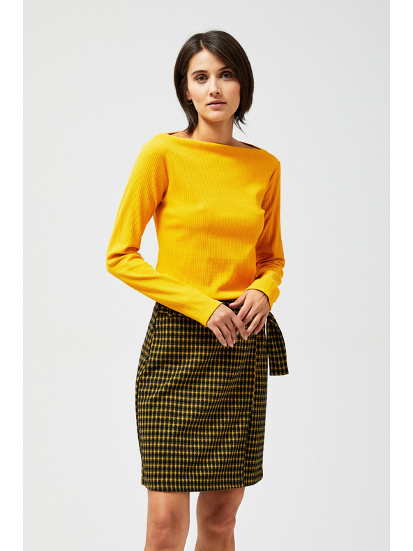 Moodo Černo-žlutá dámská kostkovaná sukně Moodo