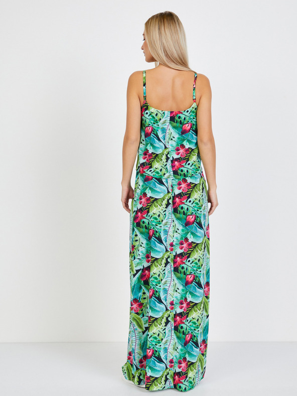 numoco Zelené vzorované maxišaty Numoco