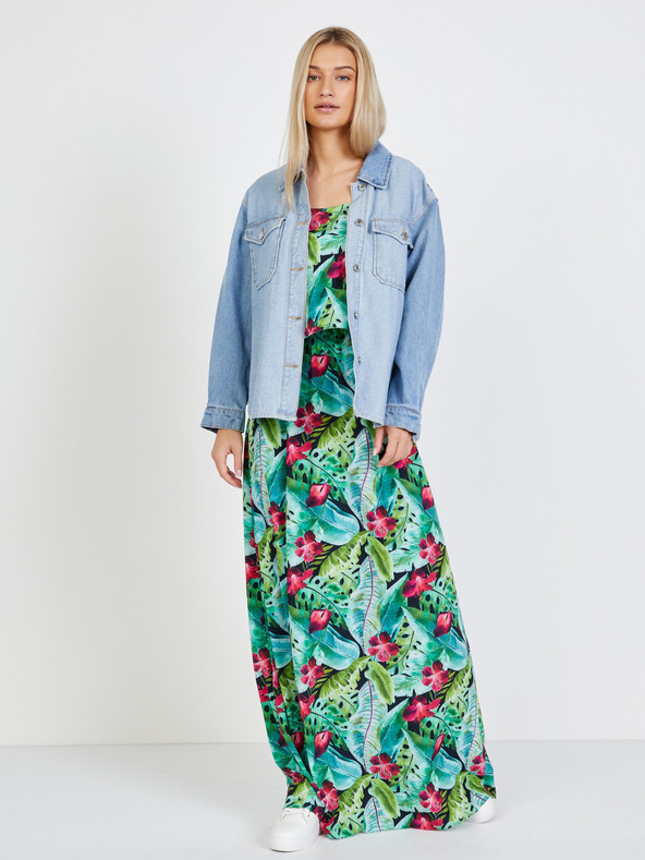 numoco Zelené vzorované maxišaty Numoco