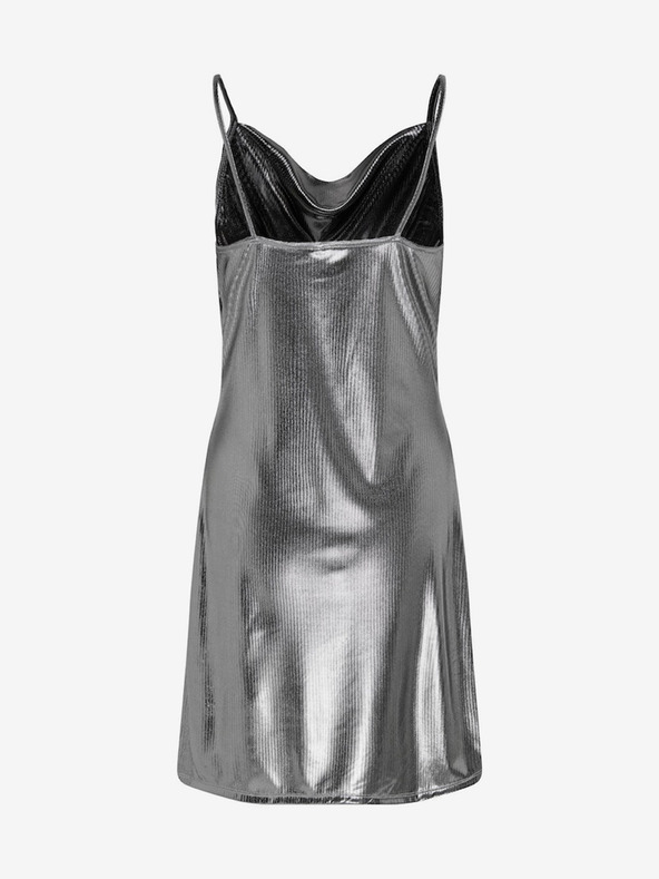 ONLY Dámské metalické šaty ve stříbrné barvě ONLY Melia