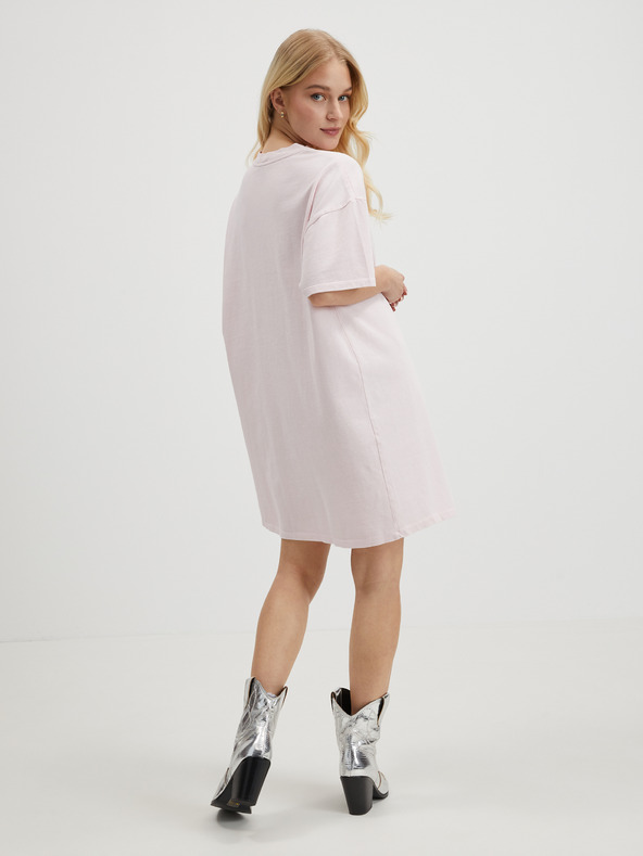 Pieces Světle růžové dámské basic šaty Pieces Taryn