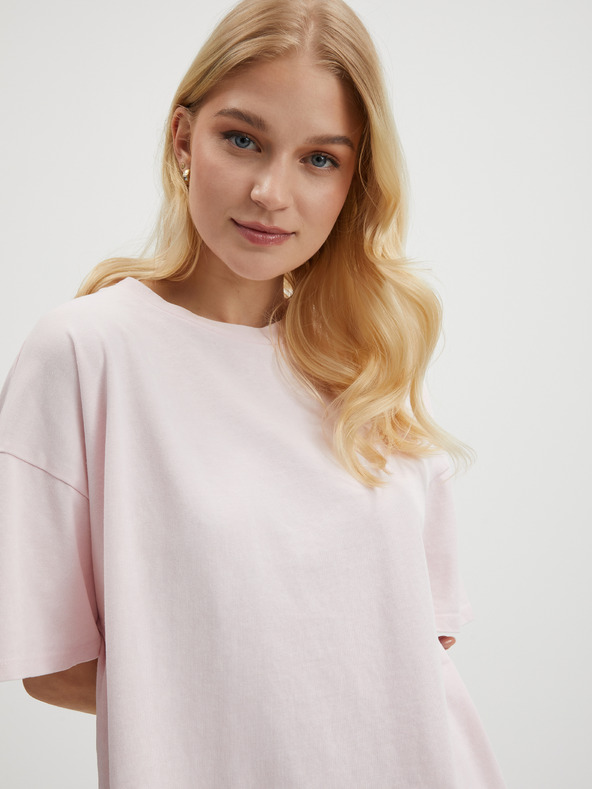Pieces Světle růžové dámské basic šaty Pieces Taryn