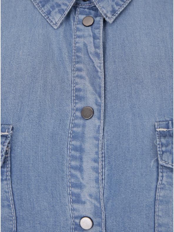 Vero Moda Světle modré džínové košilové šaty VERO MODA Silla