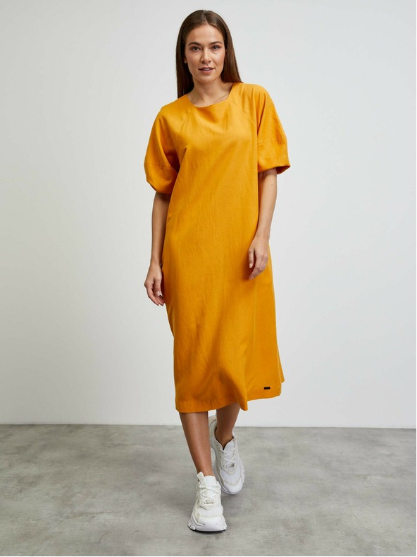 ZOOT.lab Oranžové basic šaty s balonovými rukávy METROOPOLIS by ZOOT.lab Vasilisa