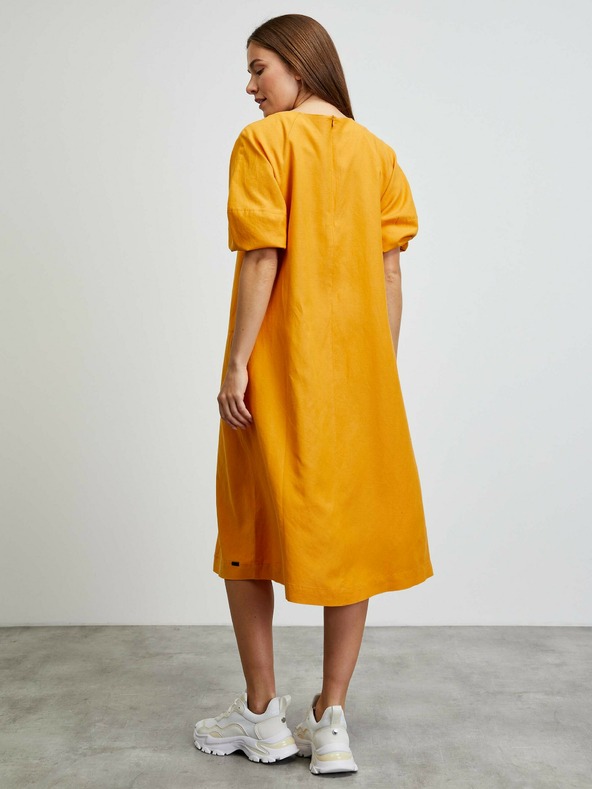 ZOOT.lab Oranžové basic šaty s balonovými rukávy METROOPOLIS by ZOOT.lab Vasilisa