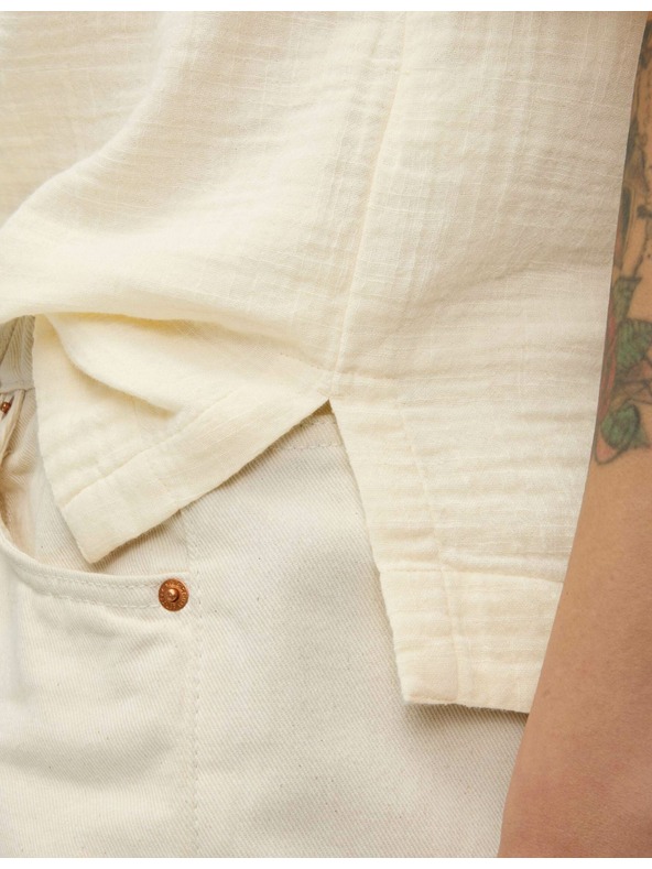 Marks & Spencer Top z čisté bavlny, normální střih Marks & Spencer smetanová