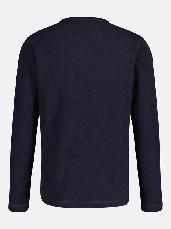 LERROS Tmavě modré pánské tričko s knoflíky LERROS