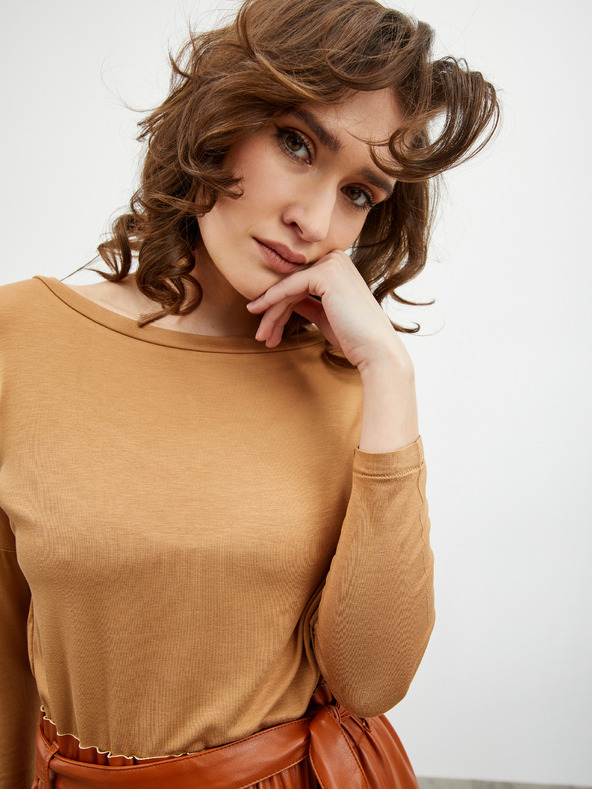 ZOOT.lab Béžové dámské volné basic tričko s tříčtvrtečním rukávem ZOOT.lab Leticia