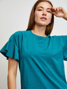 ZOOT.lab Petrolejové tričko s volánovými rukávy ZOOT.lab Aurelia
