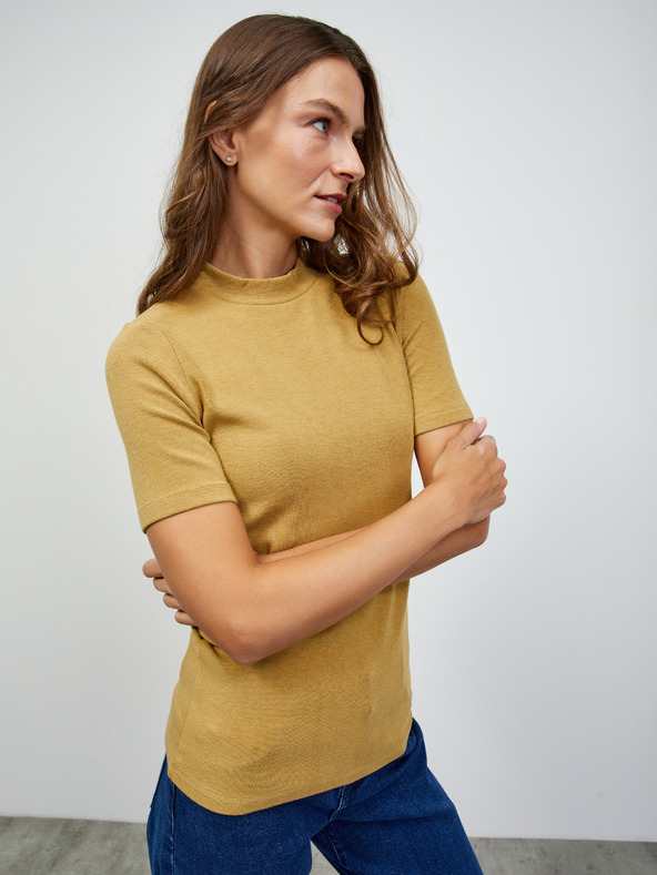 ZOOT.lab Hořčicové dámské basic tričko ZOOT.lab Bobbi