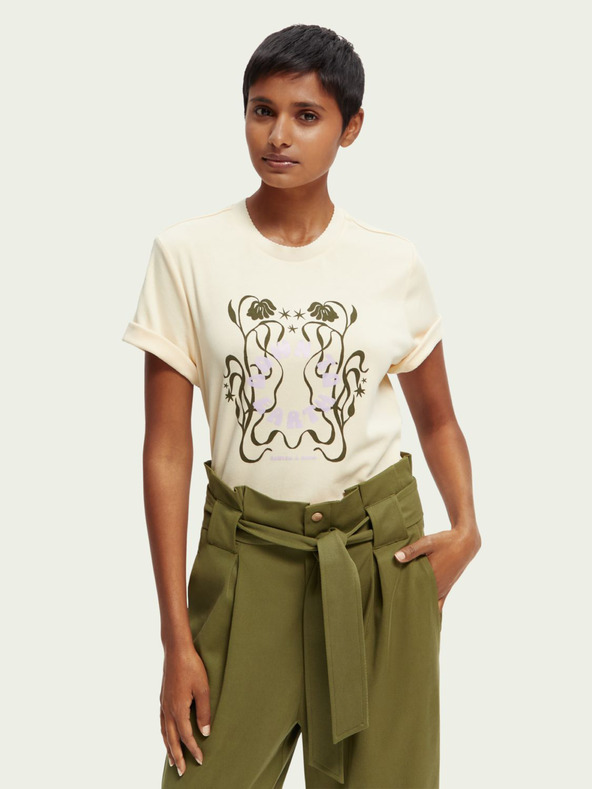 Scotch & Soda Béžové dámské tričko Scotch & Soda