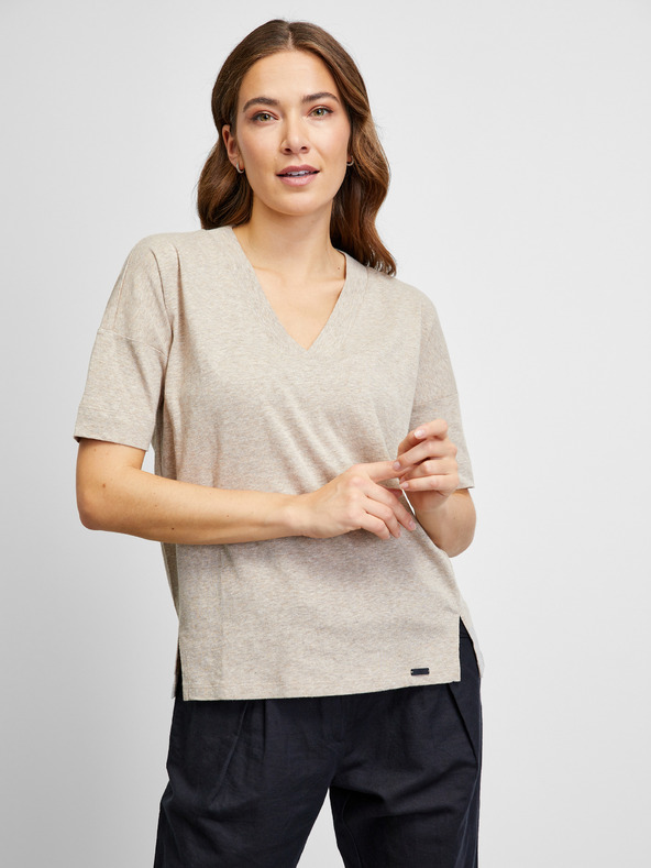 ZOOT.lab Béžové lněné tričko METROOPOLIS by ZOOT.lab Oprah