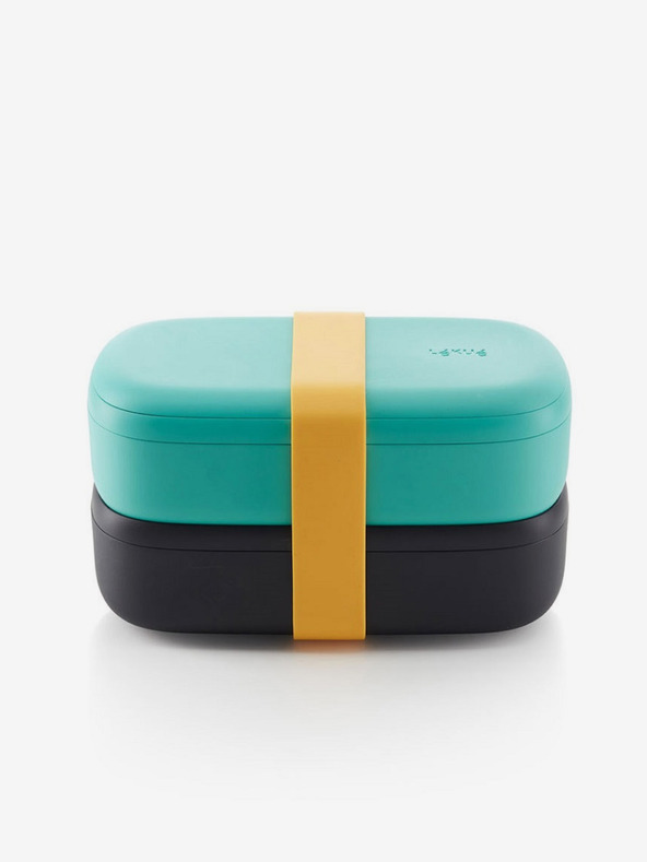 Lékué Černo-tyrkysový svačinový box Lékué LunchBox To Go (1000 ml)