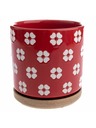 Casa de Engel Keramický květináč s miskou, červený, 0/12