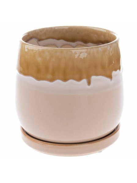 Casa de Engel Keramický květináč s miskou, žlutý, 0/12