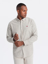 Ombre Clothing Pánská bavlněná košile REGULAR FIT s jemnými proužky  Ombre Clothing