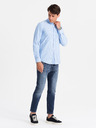 Ombre Clothing Pánská bílá pruhovaná košile REGULAR FIT s kapsou  Ombre Clothing