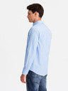 Ombre Clothing Pánská bílá pruhovaná košile REGULAR FIT s kapsou  Ombre Clothing