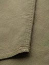 Ombre Clothing Pánská košile s krátkým rukávem a kubánským límcem khaki Ombre Clothing