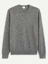 Celio Šedý vlněný basic svetr Celio Semerirond