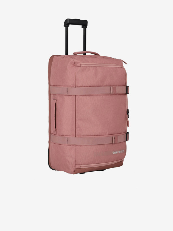 Travelite Růžová cestovní taška Travelite Kick Off Wheeled Duffle L Rosé