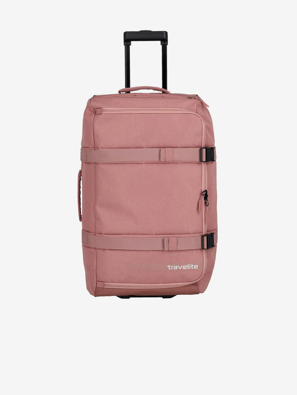 Travelite Růžová cestovní taška Travelite Kick Off Wheeled Duffle L Rosé