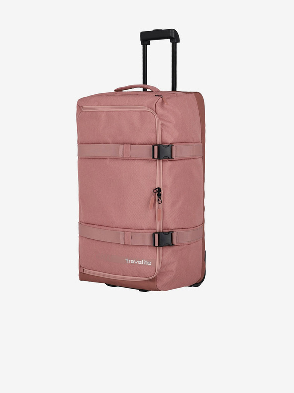 Travelite Růžová cestovní taška Travelite Kick Off Wheeled Duffle L Rosé
