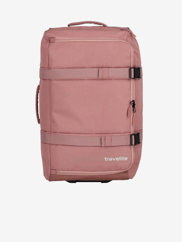 Travelite Růžová cestovní taška Travelite Kick Off Wheeled Duffle L Rosé