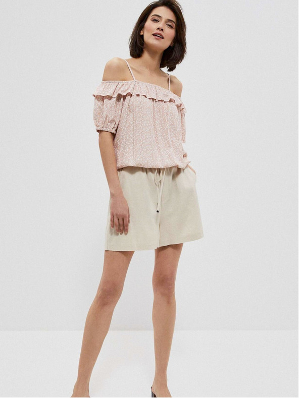 Moodo Světle růžová dámská vzorovaná halenka Moodo