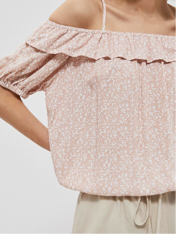 Moodo Světle růžová dámská vzorovaná halenka Moodo