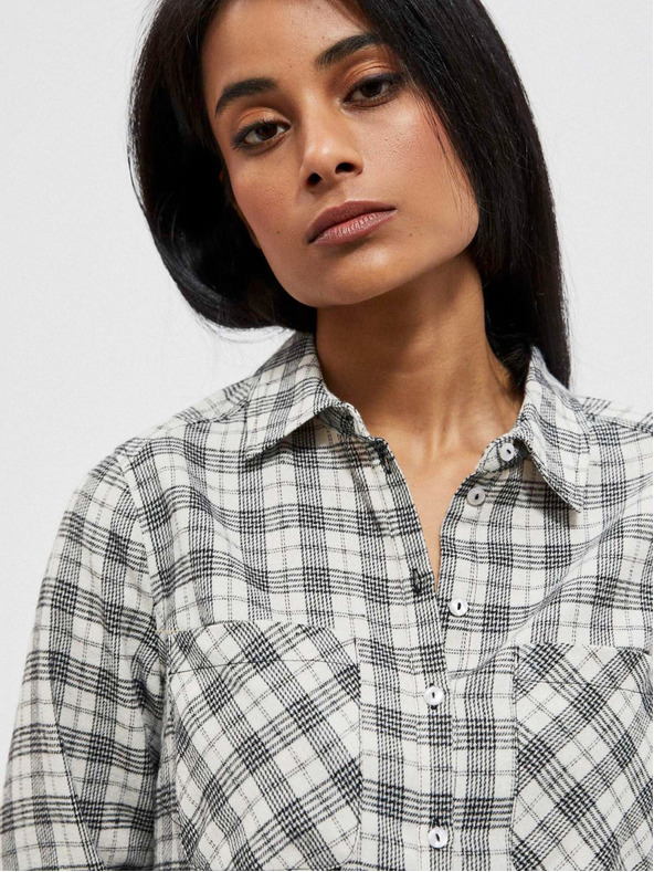 Moodo Černo-bílá dámská kostkovaná košile Moodo