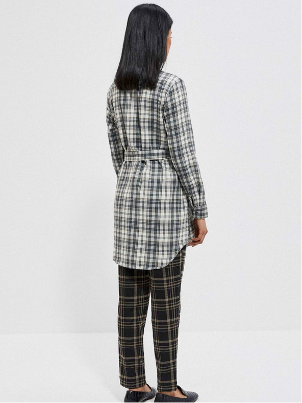 Moodo Bílo-šedá dámská kostkovaná košile Moodo