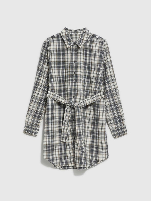 Moodo Bílo-šedá dámská kostkovaná košile Moodo