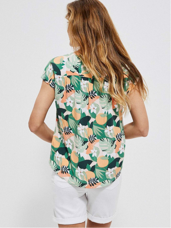 Moodo Zelená dámská vzorovaná košile Moodo