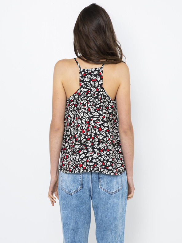 CAMAIEU Černý vzorovaný top CAMAIEU