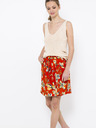 CAMAIEU Červená květovaná sukně CAMAIEU