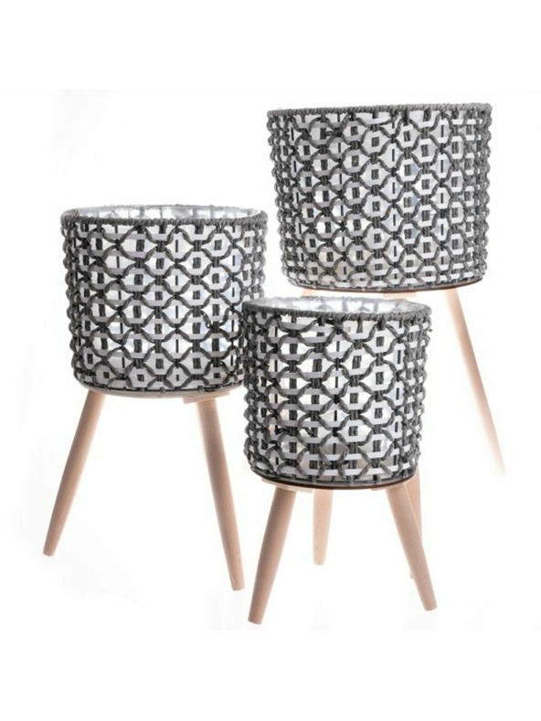 Casa de Engel Papírový košík na dřevěných nohách - sada 3ks, 0/3