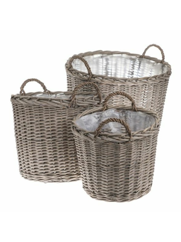 Casa de Engel Proutěný koš s PVC - sada 3 ks, 0/1