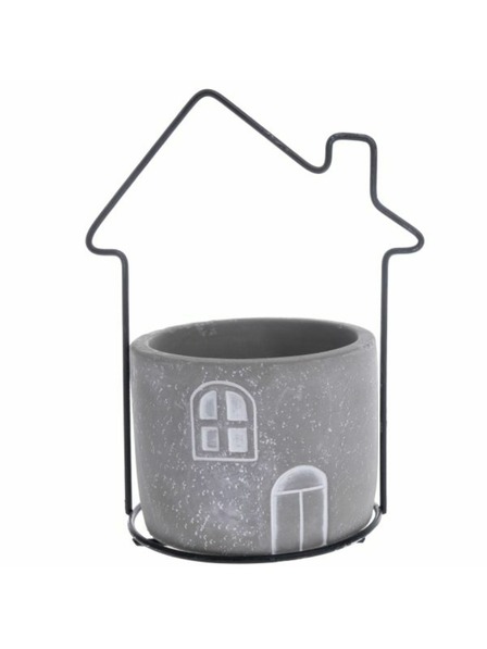 Casa de Engel Betonový obal na květináč s kovovým domečkem, 0/6