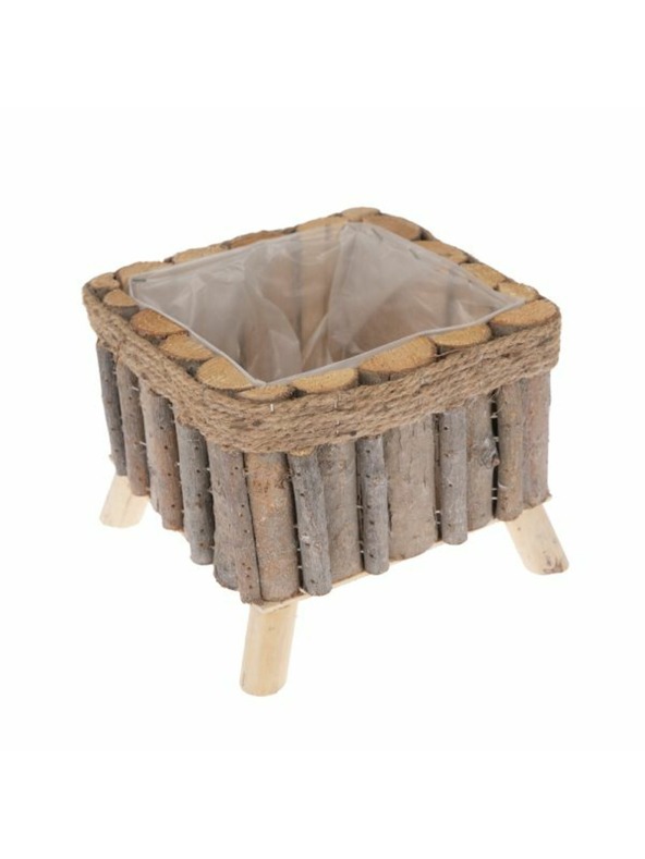 Casa de Engel Dřevěný truhlík na nožičkách s PVC - čtverecový, 0/16